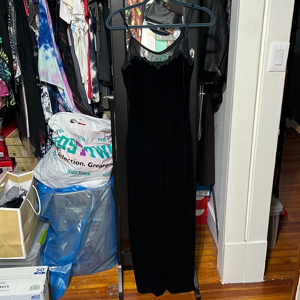 Black Velvet Maxi Dress